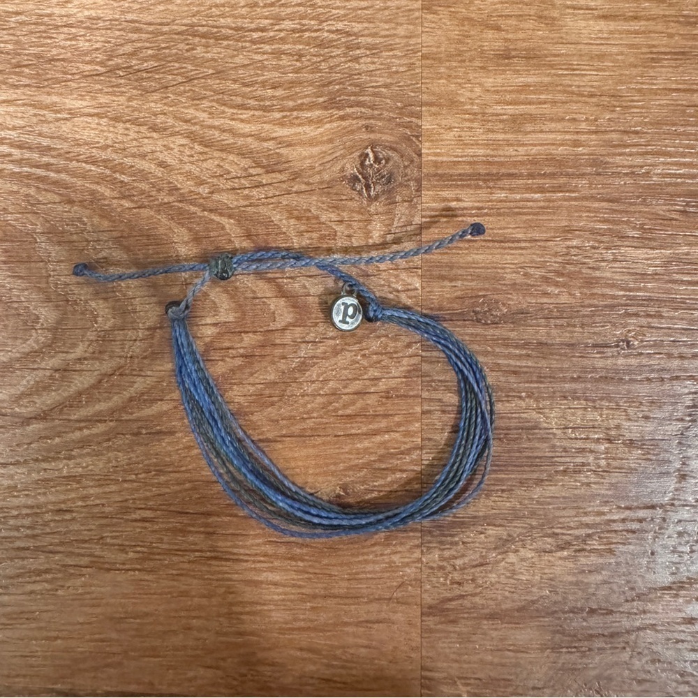 Pura Vida blue and grey string pull tie bracelet​​​​
